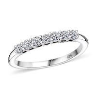 Luxuriant Lab Grown Diamond G-H SI 0.25 ctw Ring in Rhodium Over Sterling Silver (Size 7.0)