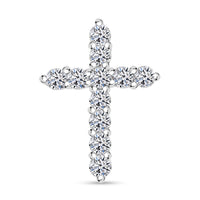Luxuriant Lab Grown Diamond 0.40 ctw Cross Pendant without Chain in Rhodium Over Sterling Silver