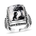 White Buffalo Ring in Black Oxidized Sterling Silver (Size 10.0) 13.10 ctw - Sticky add to cart bar
