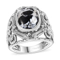 Artisan Crafted White Buffalo Ring in Black Oxidized Sterling Silver (Size 10.0) 6.00 ctw - Sticky add to cart bar
