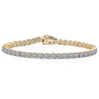 Luxuriant Lab Grown Diamond (E-F, VS) Tennis Bracelet in 18K Vermeil YG Over Sterling Silver (7.25 In) (Del. in 10-15 Days) 10.00 ctw