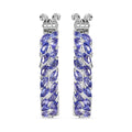 Doorbuster Karis Tanzanite 5.90 ctw Hoop Earrings in Platinum Bond - Sticky add to cart bar