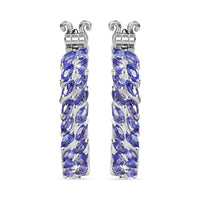 Doorbuster Karis Tanzanite 5.90 ctw Hoop Earrings in Platinum Bond