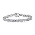 J Francis Embellished with Zirconia by Swarovski Glacier Stream Bracelet in Rhodium Over Sterling Silver (8.00 In) 14.00 ctw - Sticky add to cart bar