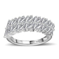 J Francis Embellished with Zirconia by Swarovski Glacier Stream Ring in Rhodium Over Sterling Silver (Size 10.0) 2.50 ctw - Sticky add to cart bar