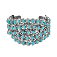 Doorbuster Blue Howlite 20.00 ctw Bangle Bracelet in Silvertone (7.50 In)