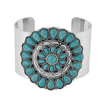 Doorbuster Blue Howlite Bangle Bracelet in Silvertone (7.50 In) 12.00 ctw