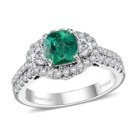 Rhapsody 950 Platinum AAAA Paraiba Tourmaline, Diamond (E-F, VS) Ring (Size 7.0) (7.12 g) 2.00 ctw