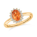 Certified & Appraised Luxoro 10K Yellow Gold AAA Fanta Garnet, Diamond (G-H, I2) (0.17 cts) Ring (Size 10.0) 1.70 ctw - Sticky add to cart bar