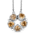 Karis Citrine Necklace (18 Inches) in Platinum Bond and Stainless Steel 2.10 ctw - Sticky add to cart bar