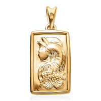 18K Yellow Gold Over Sterling Silver Fancy Pendant 2.25 Grams