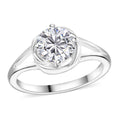 Simulated Diamond Solitaire Ring in Sterling Silver (Size 10.0) 2.25 ctw - Sticky add to cart bar