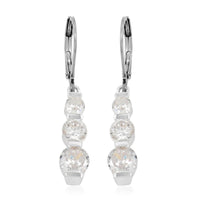 Simulated Diamond Lever Back Earrings in Sterling Silver 5.00 ctw