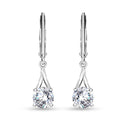 Simulated Diamond Solitaire Lever Back Earrings in Sterling Silver 2.75 ctw - Sticky add to cart bar