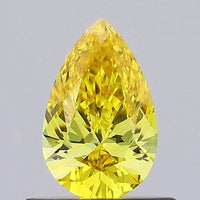 IGI Certified Luxuriant Lab Grown Yellow Diamond (VS2) (Pear) 4.00 ctw
