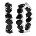 Ever True Thai Black Spinel 22.55 ctw Hoop Earrings in Platinum Bond - Sticky add to cart bar