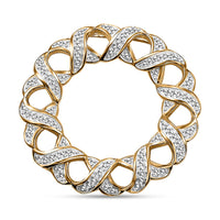 Karis White Diamond Accent Circle Pendant without Chain in 18K YG Plated