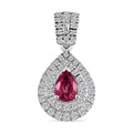 Certified & Appraised Rhapsody AAAA Padparadscha Sapphire and E-F VS2 Diamond 1.55 ctw Pendant without Chain in 950 Platinum 4.20 Grams - Sticky add to cart bar