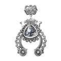 D'Joy Artisan Crafted White Buffalo Squash Blossom 10.20 ctw Pendant without Chain in Black Oxidized Sterling Silver - Sticky add to cart bar