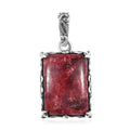 D'Joy Premium Norwegian Thulite 21.00 ctw Branch Pendant without Chain in Black Oxidized Sterling Silver - Sticky add to cart bar