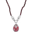 Karis Norwegian Thulite and Orissa Rhodolite Garnet 92.25 ctw Dragon Necklace in Platinum Bond 18 Inches - Sticky add to cart bar