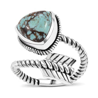 Artisan Crafted Blue Horizon Turquoise Ring in Black Oxidized Sterling Silver (Size 10.0) 3.25 ctw