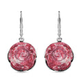 Karis Norwegian Thulite Carved 39.00 ctw Floral Earrings in Platinum Bond - Sticky add to cart bar