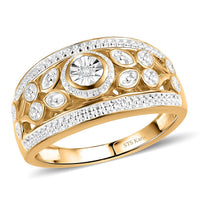 Karis White Diamond Accent Ring in 18K YG Plated