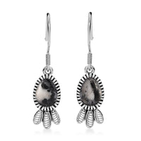 D'Joy Artisan Crafted White Buffalo 4.30 ctw Earrings in Black Oxidized Sterling Silver