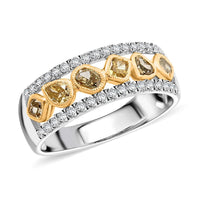 Modani Natural Green and White Diamond 1.00 ctw Ring in 14K White Gold (Size 10.0)