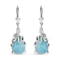 D'Joy Natural Green Larimar 7.90 ctw Octopus Earrings in Rhodium Over Sterling Silver - Sticky add to cart bar