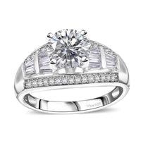 Moissanite (Rnd 8mm) Ring in 18K Vermeil YG Over Sterling Silver (Size 10.0) 3.10 ctw
