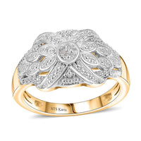 Karis White Diamond Accent Fancy Ring in 18K YG Plated (Size 10)