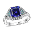 Doorbuster Certified & Appraised Rhapsody 950 Platinum AAAA Tanzanite, Paraiba Tourmaline, Diamond (E-F, VS2) Ring (Size 10.0) 3.33 ctw - Sticky add to cart bar