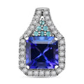 Certified & Appraised Rhapsody AAAA Tanzanite, Paraiba Tourmaline and E-F VS Diamond 3.37 ctw Pendant without Chain in 950 Platinum - Sticky add to cart bar