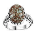 Artisan Crafted Blue Horizon Turquoise Solitaire Ring in Sterling Silver (Size 8.0) 5.00 ctw - Sticky add to cart bar