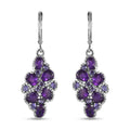African Amethyst and Simulated Purple Diamond 4.20 ctw Earrings in Stainless Steel - Sticky add to cart bar