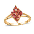 Premium Red Sapphire Solitaire Ring in 18K Vermeil YG Over Sterling Silver (Size 7.0) 1.00 ctw - Sticky add to cart bar