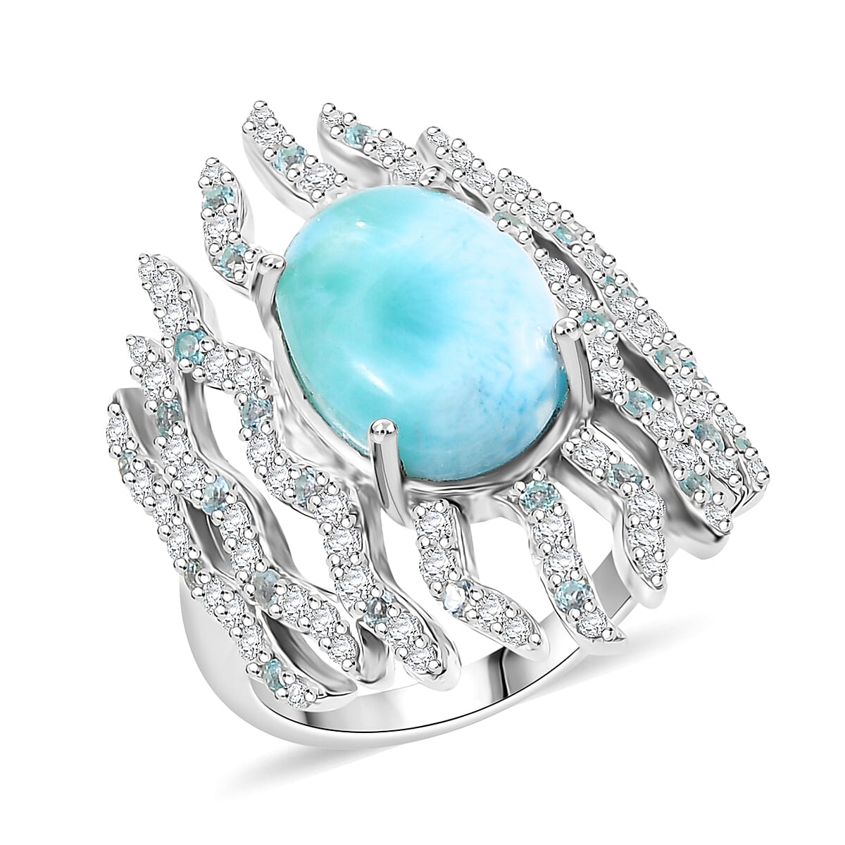 natural-green-larimar-and-multi-gemstone-9.35-ctw-ocean-embrace-ring-in-rhodium-over-sterling-silver-size-6.0