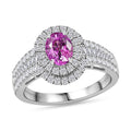 Doorbuster Certified & Appraised Rhapsody 950 Platinum AAAA Padparadscha Sapphire, Diamond (E-F, VS2) Ring (Size 10.0) (7 g) 1.73 ctw - Sticky add to cart bar