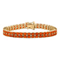 Crimson Fire Opal Sunfire Cascade Bracelet in 18K Vermeil YG Over Sterling Silver (7.25 In) 7.40 ctw - Sticky add to cart bar