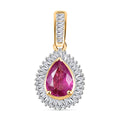 Certified & Appraised Luxoro AAA Padparadscha Sapphire and G-H I2 Diamond 1.25 ctw Pendant without Chain in 14K Yellow Gold - Sticky add to cart bar