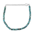 Royston Turquoise 17.00 ctw Chips Bracelet in Rhodium Over Sterling Silver (7.25-9.25In) - Sticky add to cart bar
