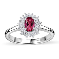 Premium Lab Created Bixbite, White Zircon Ring in Rhodium Over Sterling Silver (Size 10.0) 0.85 ctw