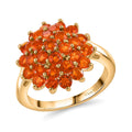 AAA Buriti Fire Opal 1.50 ctw Blossom Floral Ring in 18K Vermeil Yellow Gold Over Sterling Silver (Size 6.0) (Del. In 10-12 Days) - Sticky add to cart bar