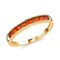 Crimson Fire Opal Half Eternity Band Ring in 18K Vermeil YG Over Sterling Silver (Size 10.0) 0.50 ctw - Sticky add to cart bar