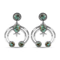D'Joy Artisan Crafted Blue Horizon Turquoise 5.65 ctw Crescent Sage Earrings in Black Oxidized Sterling Silver - Sticky add to cart bar