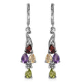 Multi Gemstone 3.25 ctw Lever Back Earrings in Stainless Steel - Sticky add to cart bar