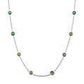 Blue Magic Simulated Opal Resin Station Necklace (20-22 Inches) in Stainless Steel - Sticky add to cart bar