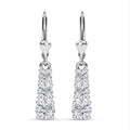 D'Joy Lab Created White Sapphire 2.20 ctw Trinity Earrings in Sterling Silver - Sticky add to cart bar